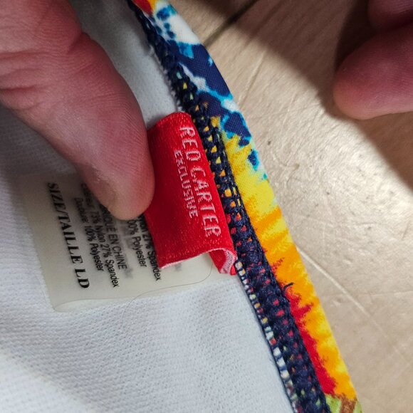 Red Carter Two-Piece Bikini – Size L – Colorful Boho Print - Picture 3 of 3